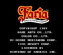Faria - A World of Mystery & Danger!